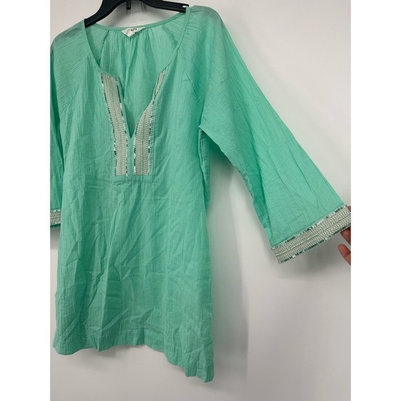 Athleta Mariana Beaded Sequin Cover Up Tunic Size S turquoise - Picture 4 of 7